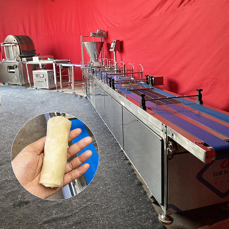 Factory directly multi-functional Spring roll making machine,spring rolls and crape making machine for Chile buyer 