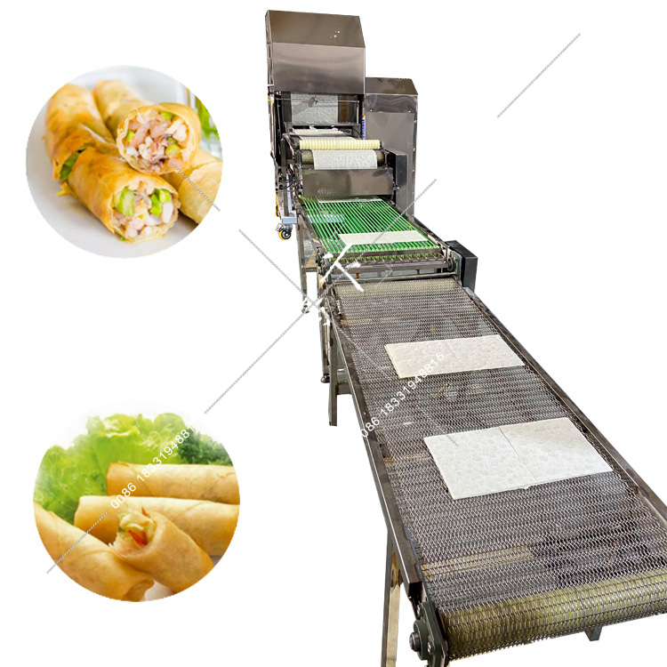 Automatically Filipino Chicken lumpia Shanghai wrapper machine,spring roll /crepe pastry sheet forming machine 