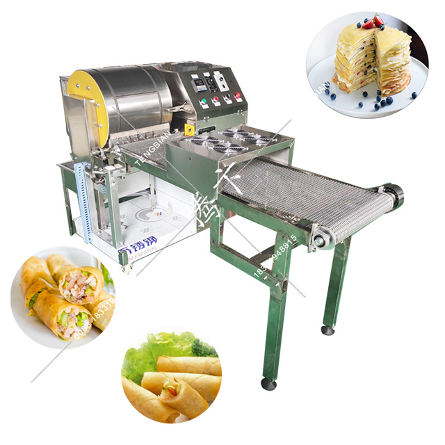Automatically Filipino Chicken lumpia Shanghai wrapper machine,spring roll /crepe pastry sheet forming machine 