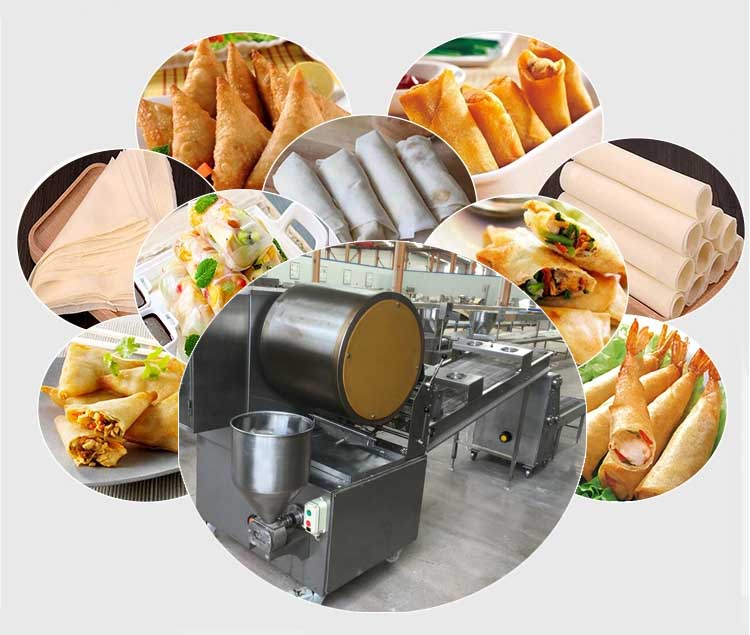 Spring rolls skin wrapper machine Spring rolls skin wrapper machine