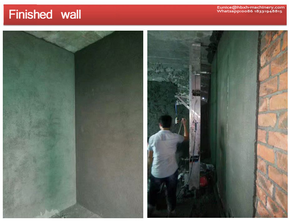 Finished wall by concrete plastering machine Finished wall by concrete plastering machine